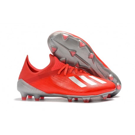 adidas X 19.1 FG Chaussure de Foot Neuf Rouge Argent