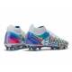 Nike Phantom GT Elite DF DF 3D FG Crampons Blanc Bleu Rose Jaune