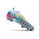 Nike Phantom GT Elite DF DF 3D FG Crampons Blanc Bleu Rose Jaune