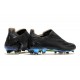 Crampons de Foot adidas X Ghosted + FG Superstealth - Noir Bleu cyan