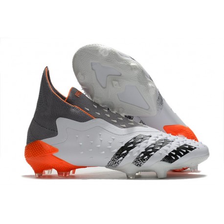 adidas Predator Freak + FG/AG Blanc Acier Métallique Rouge Solaire