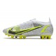 Nike Mercurial Vapor 14 Elite AG-PRO Blanc Noir Métallique Argent Volt