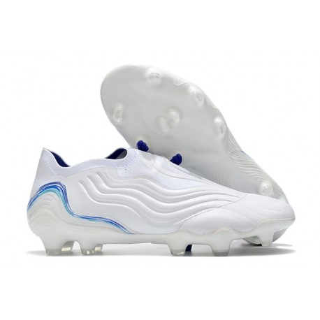 Crampons adidas Copa Sense+ FG Blanc Bleu Hi Res Indigo