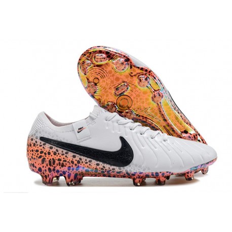 Chaussure Nike Tiempo Legend 10 Elite FG Blanc Noir Orange