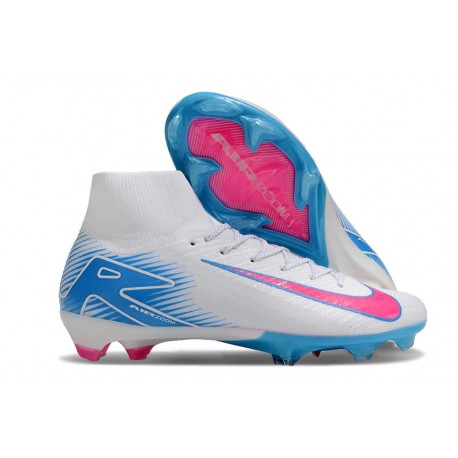 Nike Zoom Mercurial Superfly 10 Elite FG Blanc Bleu Rose