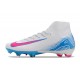 Nike Zoom Mercurial Superfly 10 Elite FG Blanc Bleu Rose