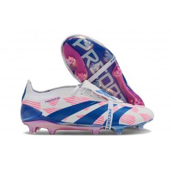 adidas Predator Elite Tongue FG Blanc Ftwr Bleu Solaire Rose Solaire