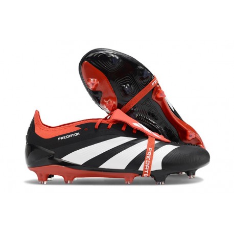 adidas Predator Elite Tongue FG Noir Blanc Rouge Solaire