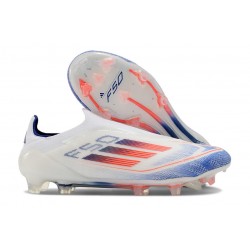 adidas F50 Elite Laceless FG Advancement - Blanc Bleu Rouge 