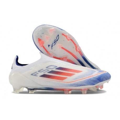 adidas F50 Elite Laceless FG Advancement - Blanc Bleu Rouge 