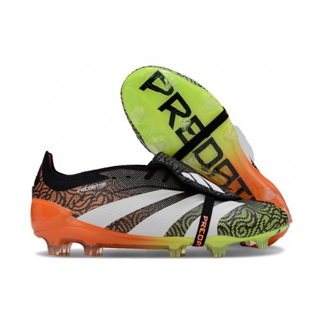 adidas Predator Elite Tongue FG Noir Blanc Orange Vert