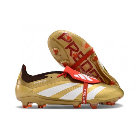 adidas Predator Elite Tongue FG Or Blanc Rouge