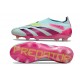 adidas Predator Elite Laceless FG Bleu Très Pâle Rose Lucide Jaune Semi Solaire