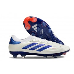 adidas Copa Pure II + Elite FG Cuir Blanc Ftwr Bleu Lucide Rouge Solaire