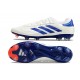 adidas Copa Pure II + Elite FG Cuir Blanc Ftwr Bleu Lucide Rouge Solaire