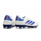 adidas Copa Pure II + Elite FG Cuir Blanc Ftwr Bleu Lucide Rouge Solaire