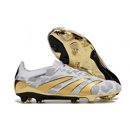 Chaussure adidas Predator Elite FG Blanc Or Gris