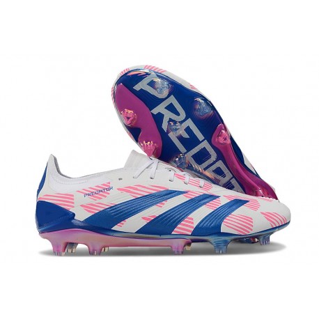 Chaussure adidas Predator Elite FG Blanc Rose Bleu