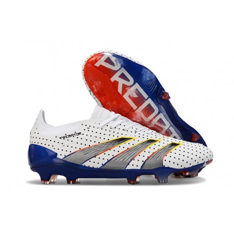 Chaussure adidas Predator Elite FG Blanc Gris Bleu Rouge