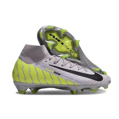 Nike Mercurial Superfly 10 Elite FG Gris Vert Noir