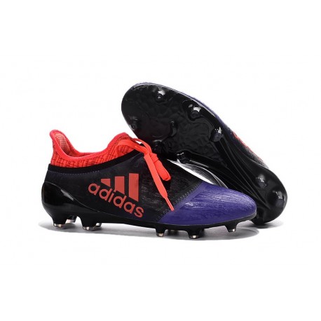 Nouvelles Crampons Adidas X 16+ Purechaos FG/AG Noir Violet Orange