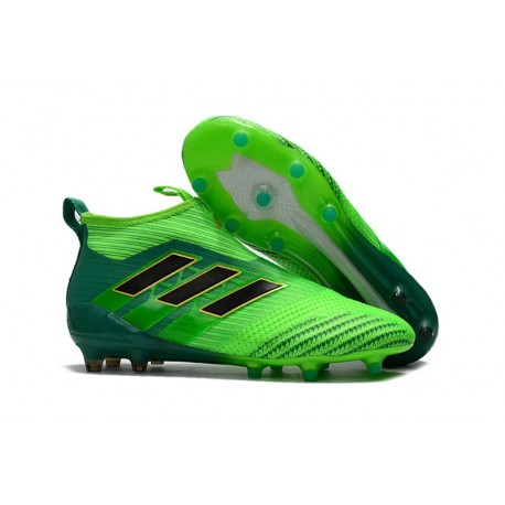 Chaussure de Foot Adidas ACE 17+ Purecontrol FG 2017 Vert solaire Noir Vert