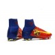 2017 Chaussures de Football Nike Mercurial Superfly V FG - Barcelona FC Bleu Rouge Jaune