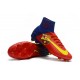 2017 Chaussures de Football Nike Mercurial Superfly V FG - Barcelona FC Bleu Rouge Jaune