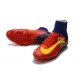 2017 Chaussures de Football Nike Mercurial Superfly V FG - Barcelona FC Bleu Rouge Jaune