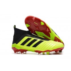 Chaussures de Football 2018 - adidas Predator 18+ FG Volt Noir Rouge