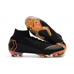 Chaussures football Nike Mercurial Superfly VI 360 Elite FG pour Hommes Noir Orange Total Blanc