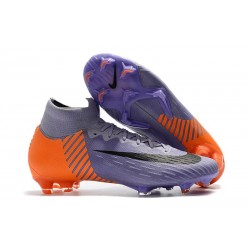 Chaussures football Nike Mercurial Superfly VI 360 Elite FG pour Hommes Violet Orange Noir