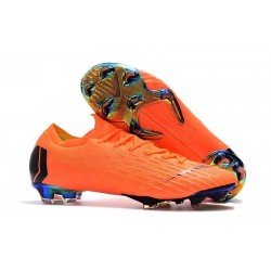 Nouveau Crampons de Football Nike Mercurial Vapor XII Elite FG Orange Noir